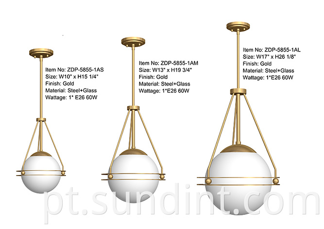 Zdp 5855 1as M L Gold Led Living Room Pendant Lamp